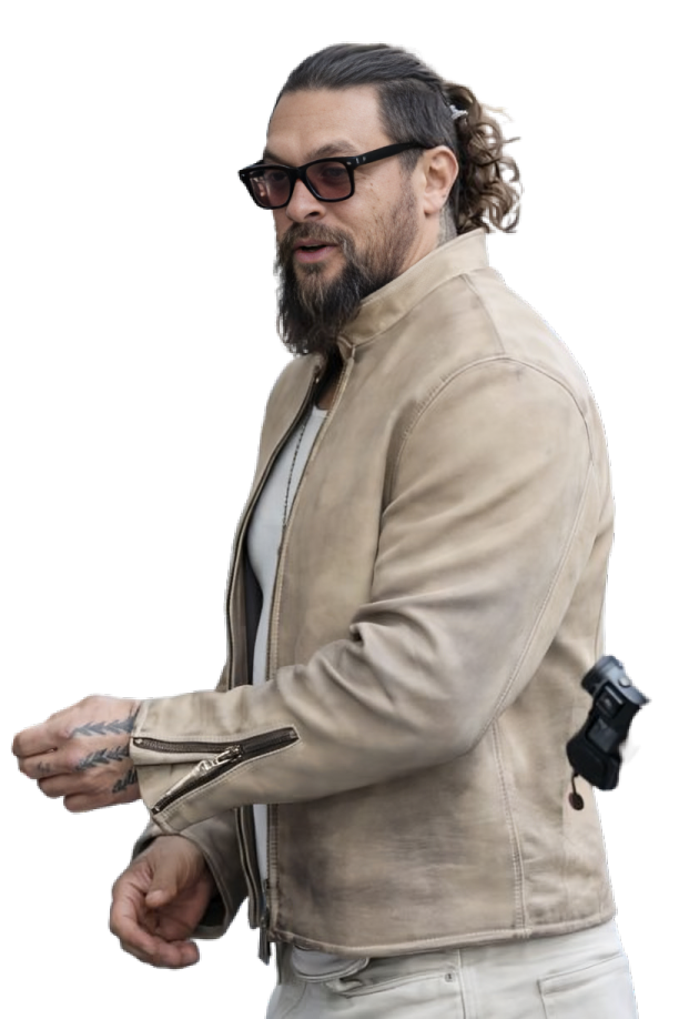 Wrecking Crew Jason Momoa Beige Leather Jacket - Image 4